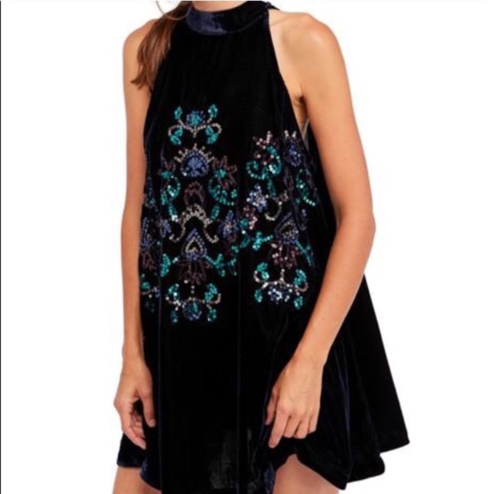 Free People Jill’s Sequin Swing dress velvet